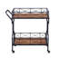 2-Tier Industrial Bar Cart with Wheels, Kitchen Drinks Serving Trolley-132777797