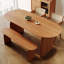 Table de salle à manger ovale brune-108297724