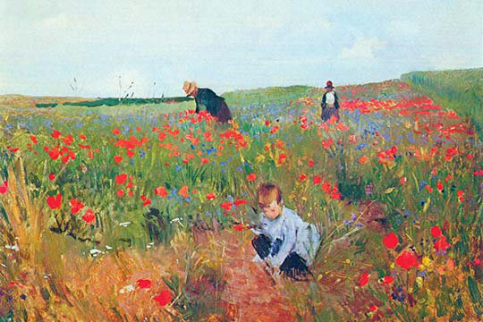 «Poppies» par Mary Cassatt, reproduction d'art