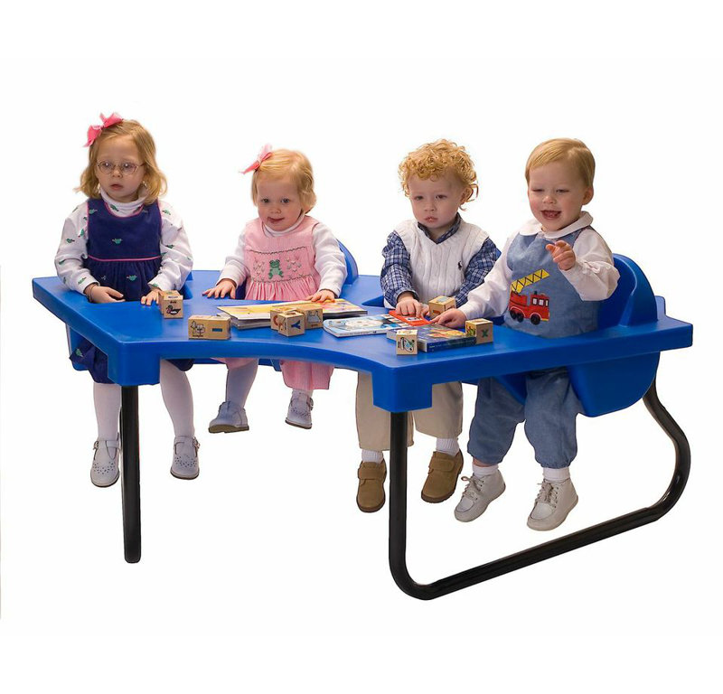Table d'activité / d'alimentation pour enfants 4 places Junior, Bleu