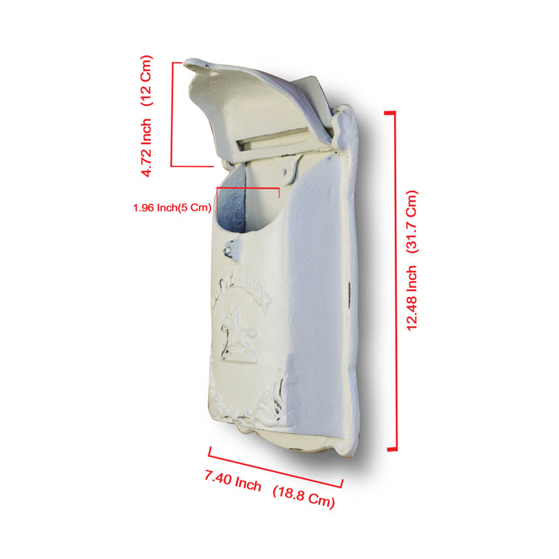 Cara Wall Mounted Post Box, White