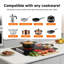 Surface de cuisson électrique en céramique de 30 po avec 4 brûleurs, commande à bouton, 9 niveaux de puissance, puissance élevée de 7 000 W, utilisation intégrée ou sur le comptoir, compatible avec toutes les batteries de cuisine