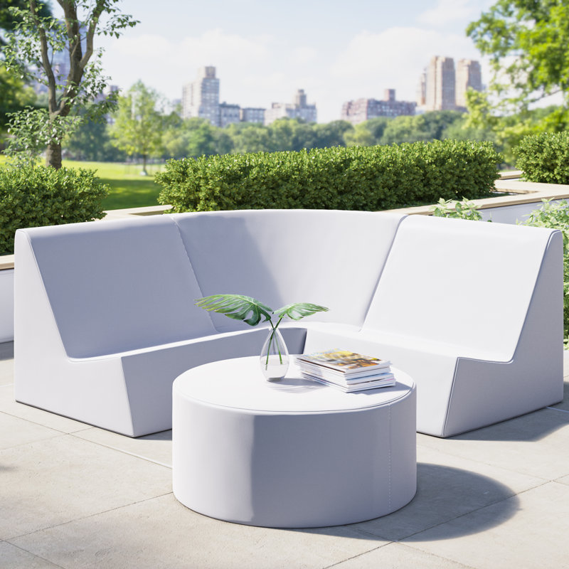 Check 3 - Person Patio Conversation Set, Silver Pixel