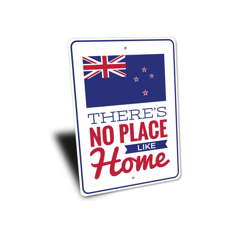 Plaque en aluminium New Zealand Home, H 18 po x l 12 po x P 0,06 po