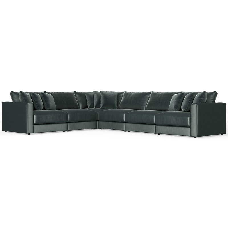 Canapé modulaire six pièces Rondale, Mélange de polyester vert
