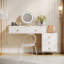Bureau de coiffeuse blanc moderne avec 5 tiroirs (table seulement)
