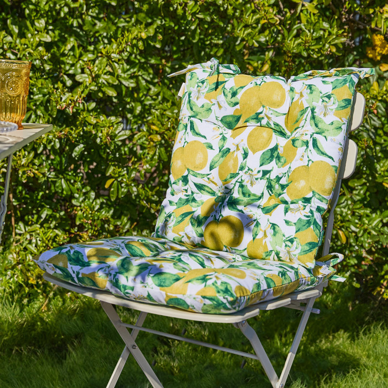 Set Of Two Lemon Outdoor Seat Pads