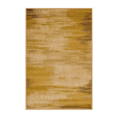 Machine Washable Abstract Brown Area Rug