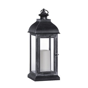 Battery Operated Mission Style 3 Candle Lantern - Antique Bronze 12 Inch
