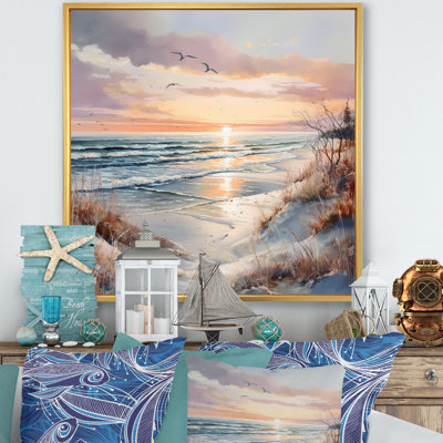 «Beach Sunset Charm In Winter II», reproduction sur toile