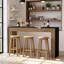 Table de bar à hauteur de comptoir industrielle moderne de 63 po avec base stable, unité de bar étroite en bois minimaliste pour cuisine, salon, pub, brun et noir
