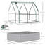 Lit de jardin surélevé galvanisé 4 pi x 3 pi Outsunny avec mini couvre-serre en PVC, jardinière en métal avec 2 fenêtres à enroulement pour faire pousser des fleurs, des fruits, des légumes et des herbes-805356304
