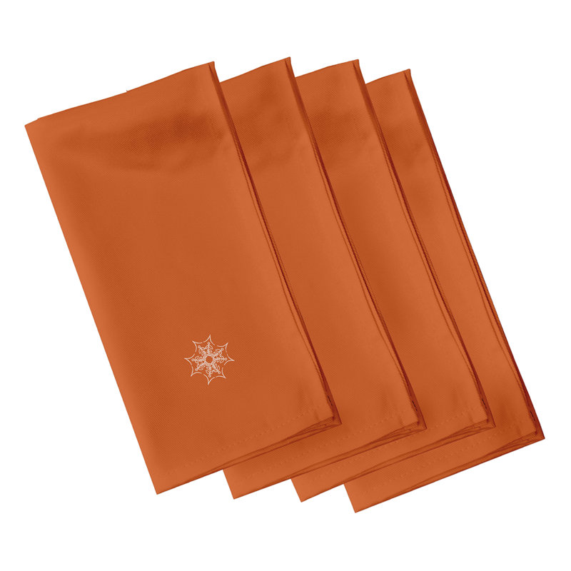 Ensemble de serviettes 4 pièces Web Art Holiday, L 18 po x L 18 po, Orange