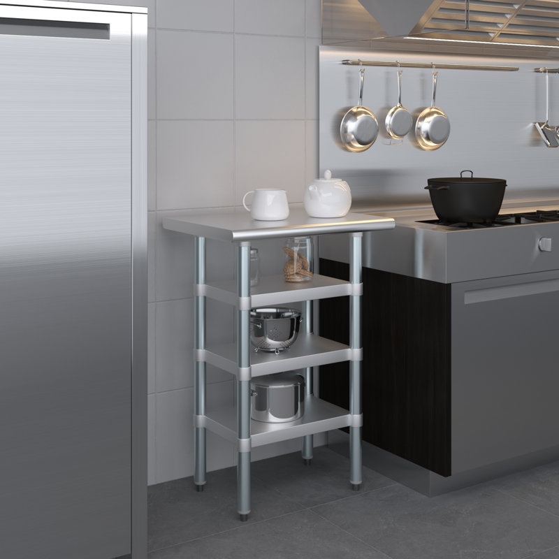 18 in. x 24 in. Stainless Steel Table With Three Undershelves