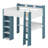 Wood Loft Bed With Built-In Storage Shelves, Clothes Rails And Desk-1543122386
