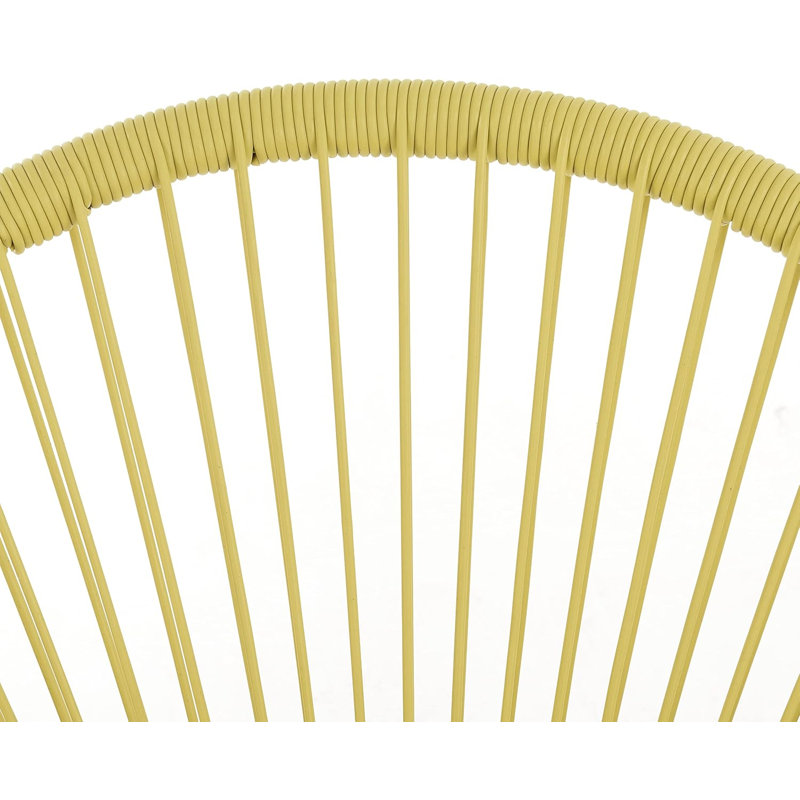 17 Stories Alyssya Natural Acapulco Styled Egg Shape Conversational Garden Bistro Patio Outdoor Set, Yellow 