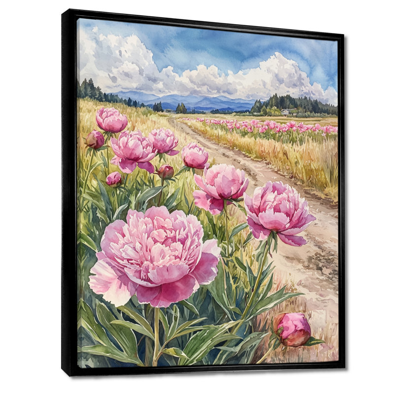 Bryner - impression sur toile florale, Noir, noir, noir, noir, Impression encadrée flottante, H 20 po x l 12 po