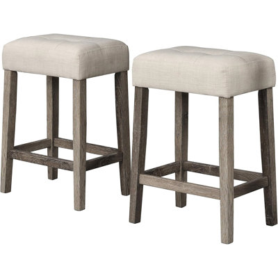 Ensemble de 2 tabourets de comptoir en bois transitionnel 24 po (sans la table)