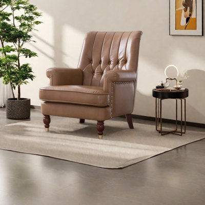 Light luxury style faux leather leisure chair