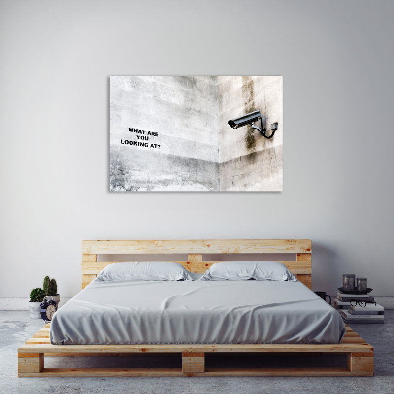 What Are You Looking At by Banksy - Wrapped Canvas Print, 30cm H x 46cm W x 4cm D
