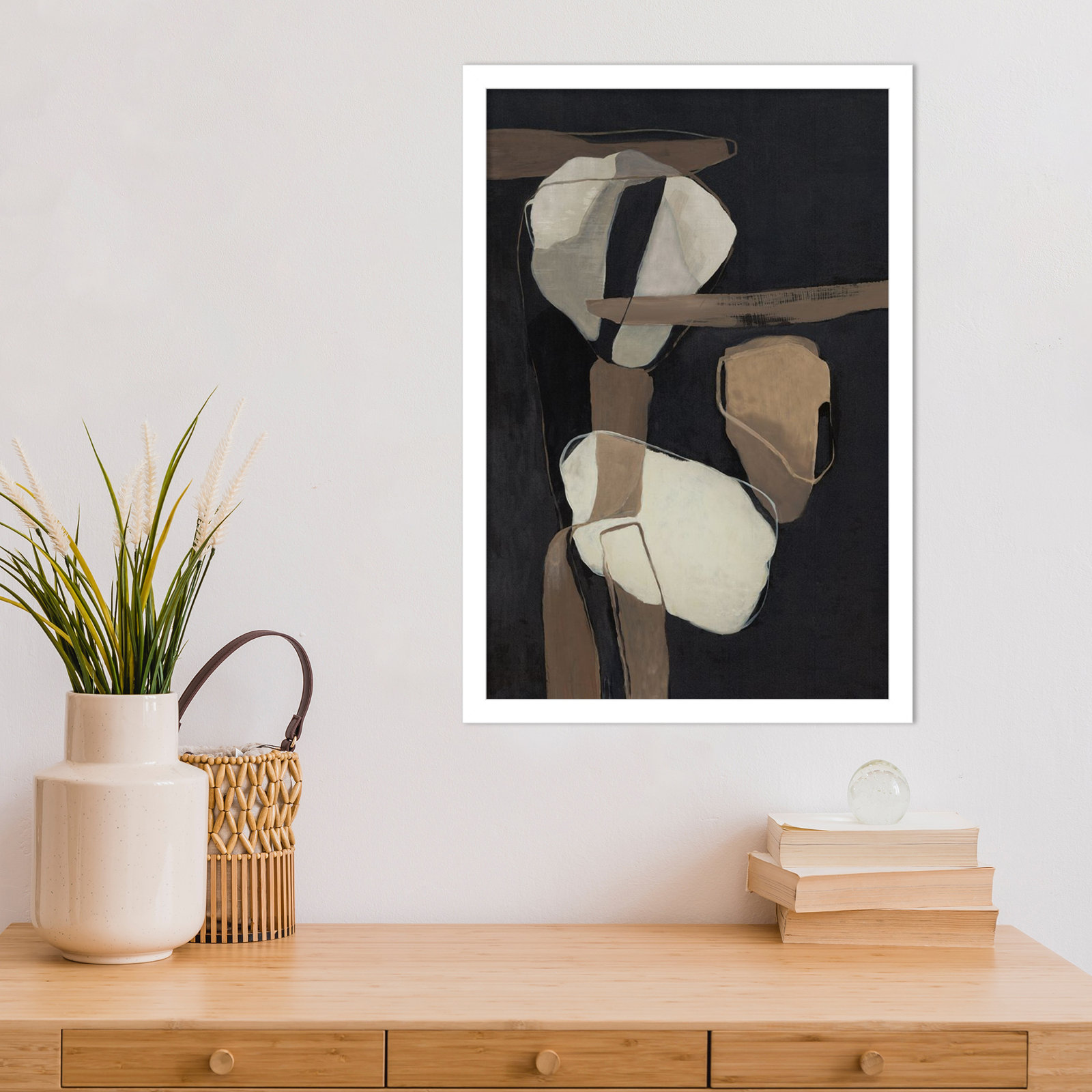 All Attached Print by Jacob q, White, 21" H x 15" W