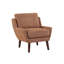 Fauteuil d'appoint Veny, chenille orange brûlé, pieds en bois massif-118708328