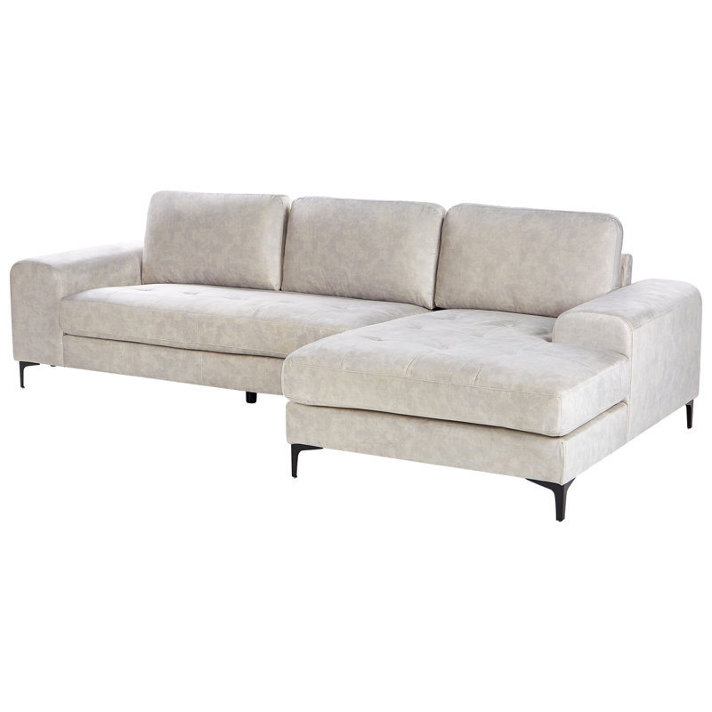Corner Sofa Kiruna Velvet, Beige, Right Hand