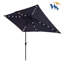 Parasol d'extérieur à DEL solaire 10 x 6,5T avec manivelle et bouton poussoir inclinable pour la cour-714848615