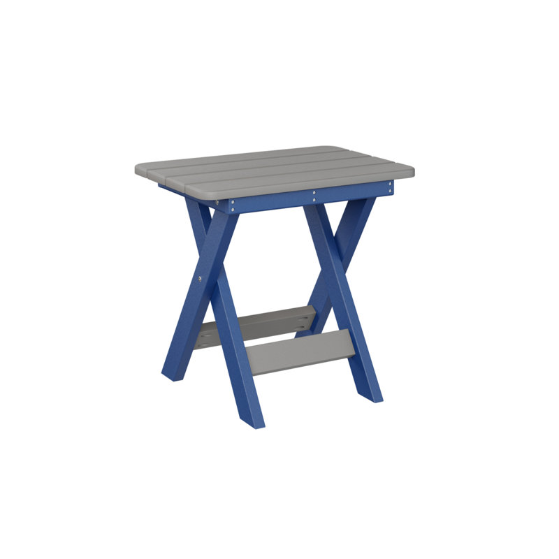 Berlin Gardens Folding End Table, Pacific Blue, Light Gray