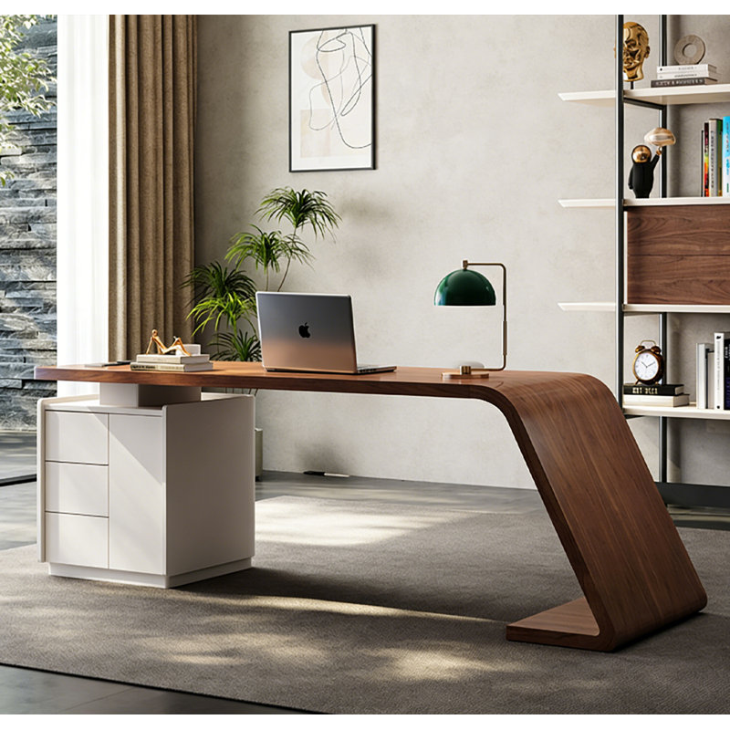 Bureau multifonctionnel rétro haut de gamme, H 29,5 po x l 55,1 po x P 27,6 po