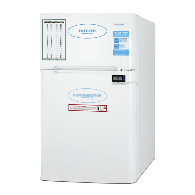 Summit Appliance Accucold By Summit 3.2 Cubic Feet Freestanding Mini Fridge with Freezer, No