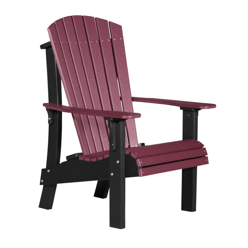 Zussen Outdoor Adirondack Chair, Cherrywood/Black