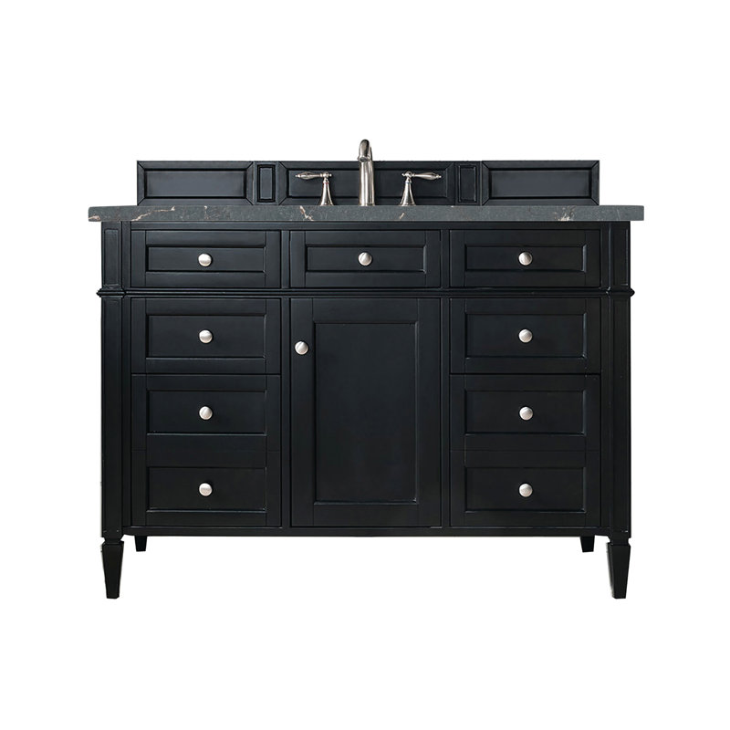 Brittany 48'' W Single Vanity, Parisien Bleu, Black Onyx, 8" Widespread