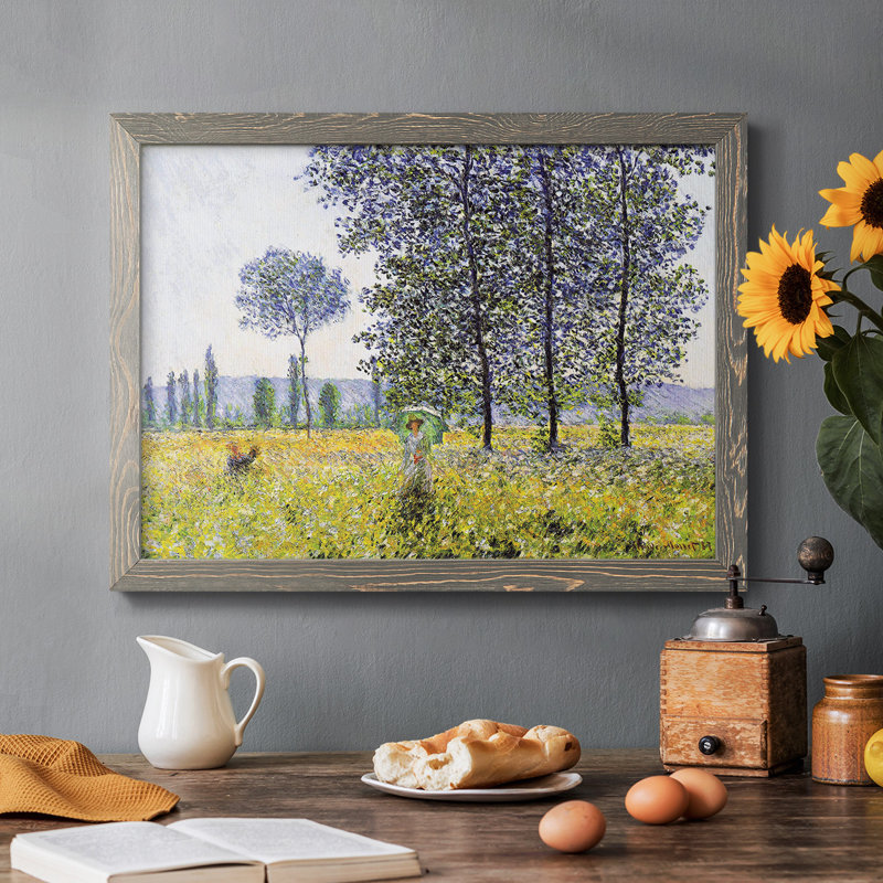 "Sunlight Effect Under The Poplars", 1887, reproduction d'art sur toile, Gris, H 26 po x l 38 po x P 1,5 po