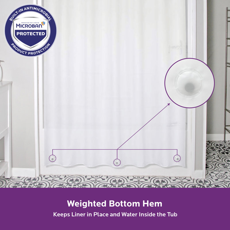 Wayfair Basics® Microban Protected PEVA Solid Color Single Shower Curtain Liner, Frosted