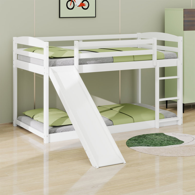 Bunk Bed With Slide And Ladder, White
