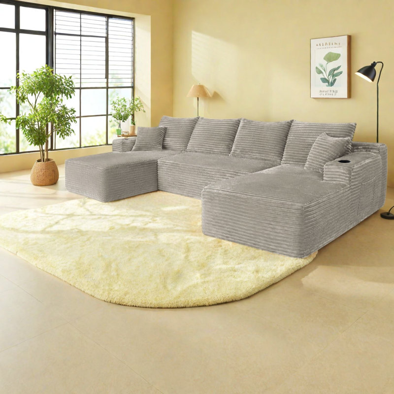 Canapé modulaire Compression Cloud, 134 pouces en tissu moelleux pour la maison