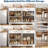 57 Inch Farmhouse Buffet Cabinet with Storage, White Sideboard with 4 Doors & 2 Drawers, Adjustable Shelves Coffee Bar Cabinet, Multi-Functional Storage for Living Room & Dining Room, White