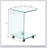 C-shaped Clear Glass Side & End Table, Tempered Glass End Table Small Table