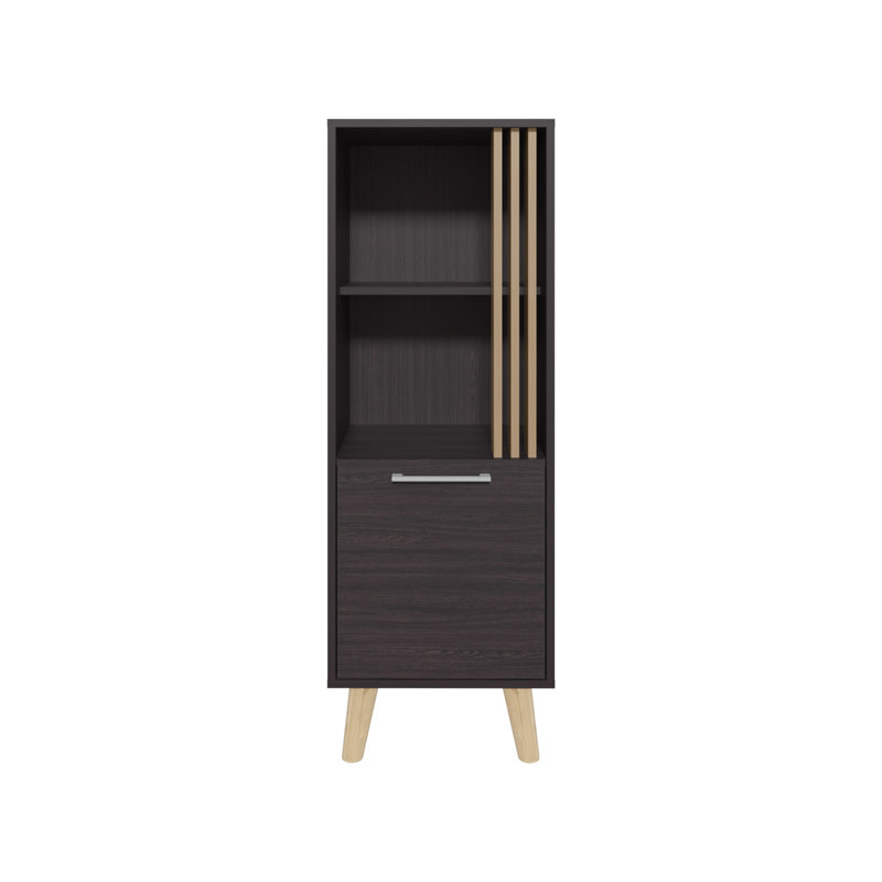 Armoire 47 "de haut avec une porte et deux tablettes ouvertes Vance - chêne clair Vance