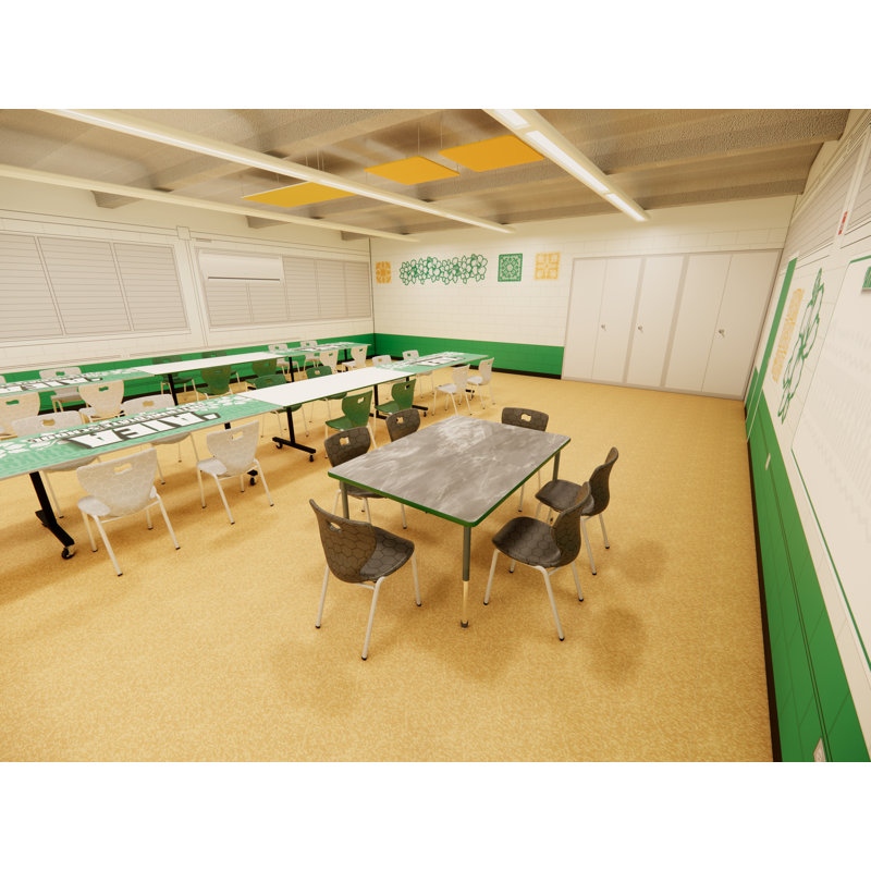 Table d'apprentissage collaboratif avec pieds de luxe rectangulaires, H 29 po x l 60 po x P 42 po, Panneau aggloméré