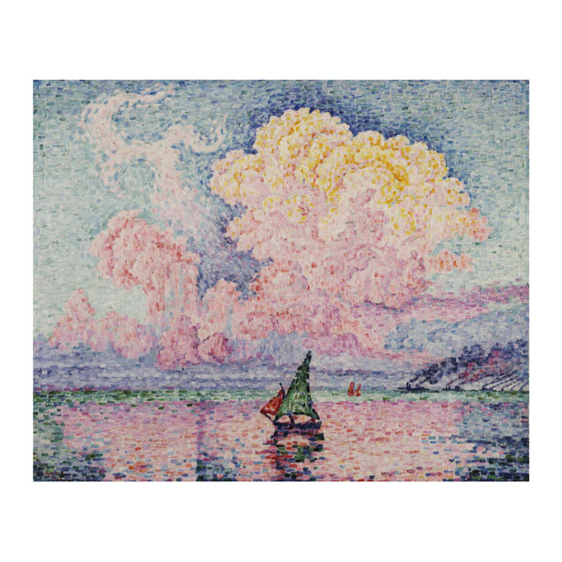 «Pink Clouds Antibes» par Paul Signac - Estampe numérique, H 22 po x l 28 po