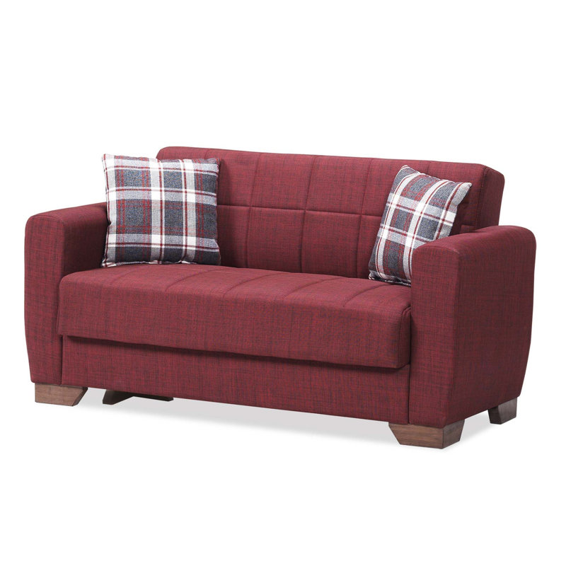 Causeuse convertible avec rangement Primenest Nexaro Collection, Bourgogne
