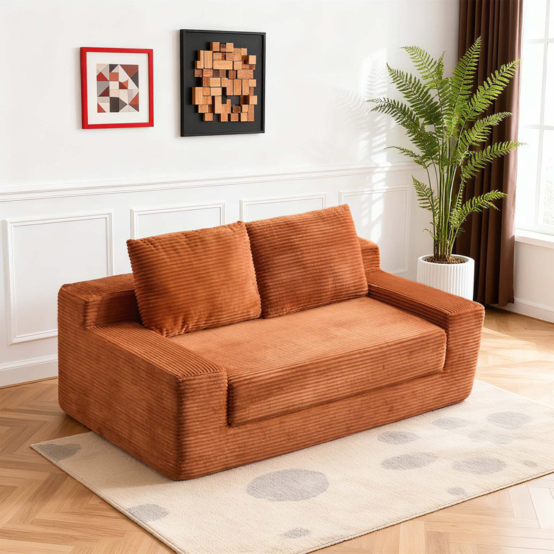 Canapé-lit 71,7 po Modern, Orange