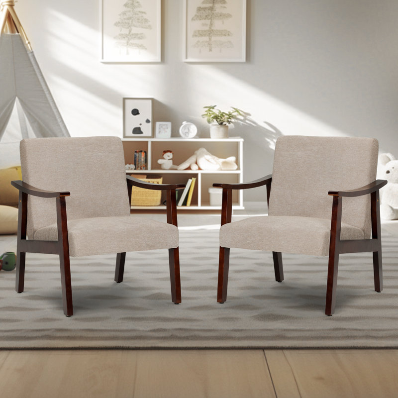 Chaises d'appoint Sabhana en coton et canapés simples rembourrés pour le bureau, Coton / lin beige