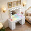 Bureau de meuble-lavabo avec lumière RVB et miroir de coiffeuse
