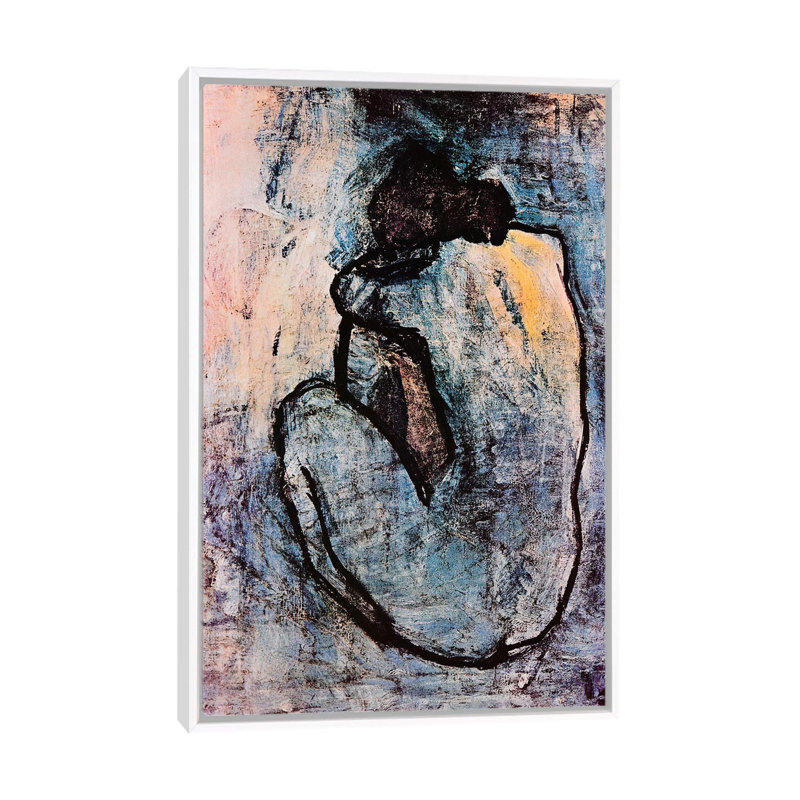 « blue nu » par pablo picasso-impression, Toile blanche encadrée, H 26 po x l 18 po x 1,5 po