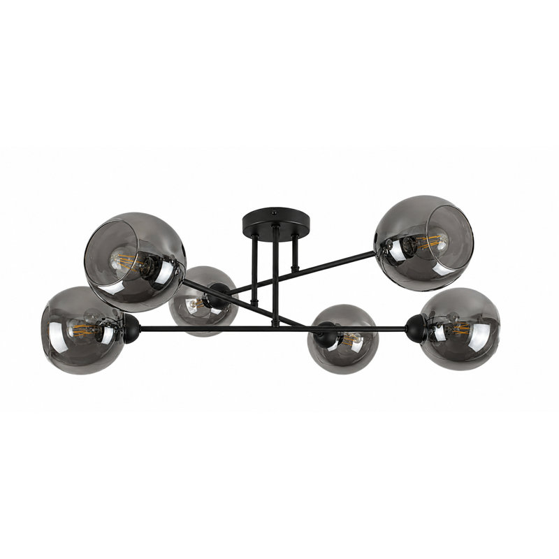 Odilon Glass Semi Flush Mount, Smoky