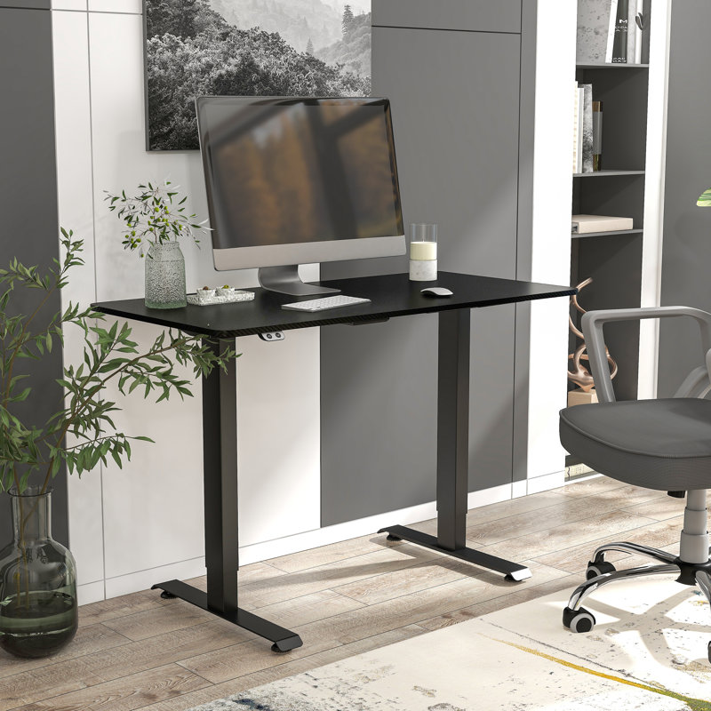 Myrick Adjustable Metal Base Standing Desk, Black