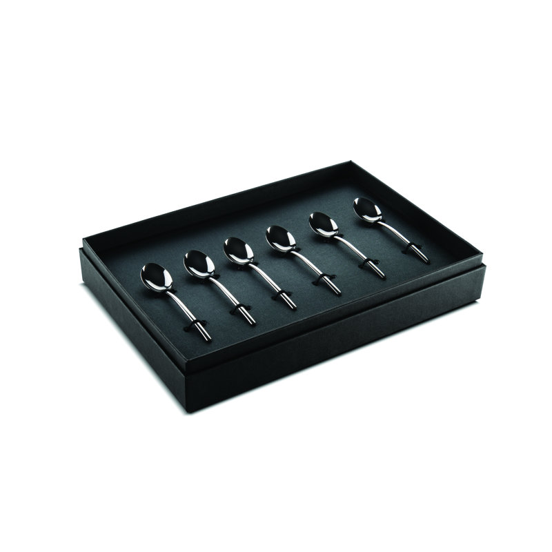 MEPRA Due 6-Piece Coffee Spoon Set, Black Gold